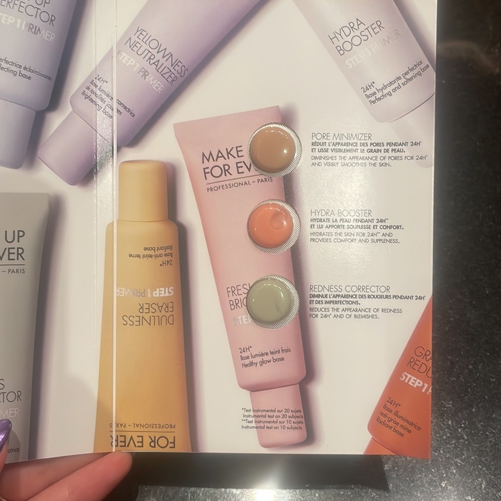 Makeup Forever Primer Sample - green, red, beige